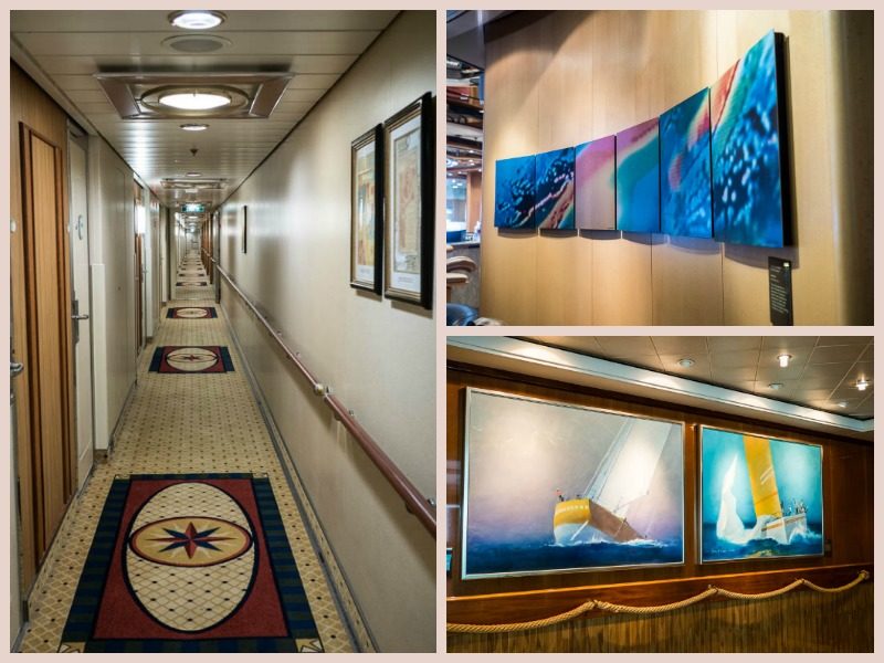 Various artwork on the walls of Radiance of the Seas