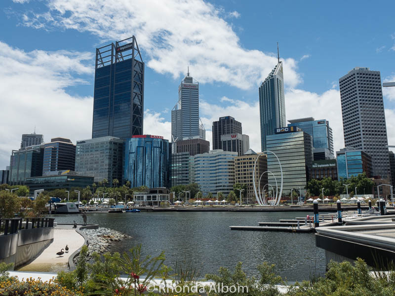 Admiring the skyline from Elizabeth Quay is one of the many free things to do in Perth