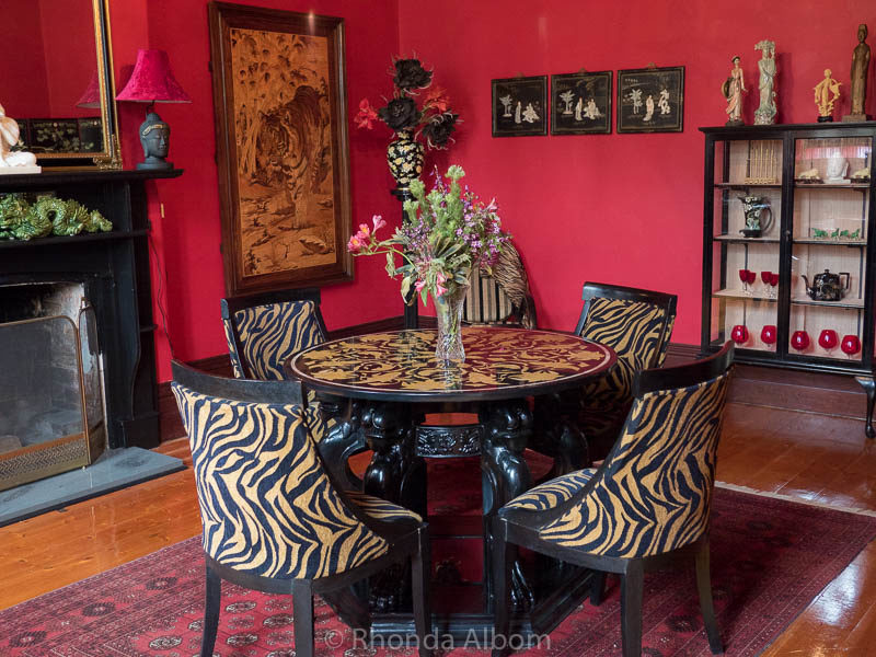 Formal dining room in St Patrick's Luxury Botique Hotel in Korit, Australia