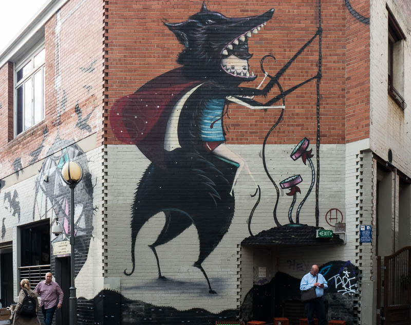 Street Art in Perth: Huge Murals and Sculptures in Australia 5 "The Wolf" by Perth artist Hurben
