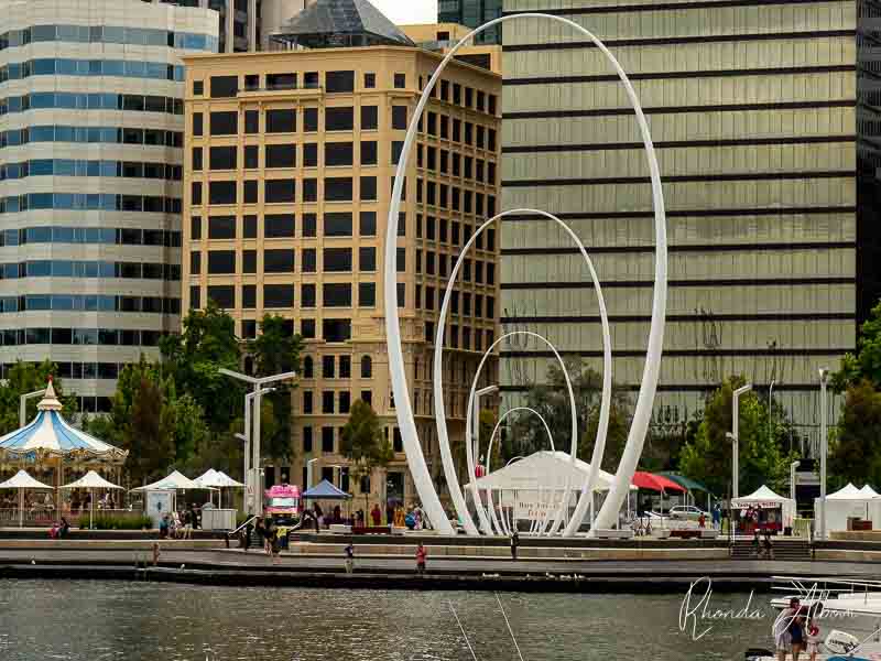Street Art in Perth: Huge Murals and Sculptures in Australia 17 Spanda Sculpture nicknamed the Big Paperclip in Perth, Australia