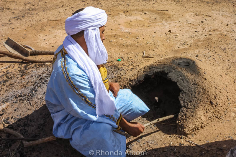 Bedouin oven in the Sahara desert in Morocco