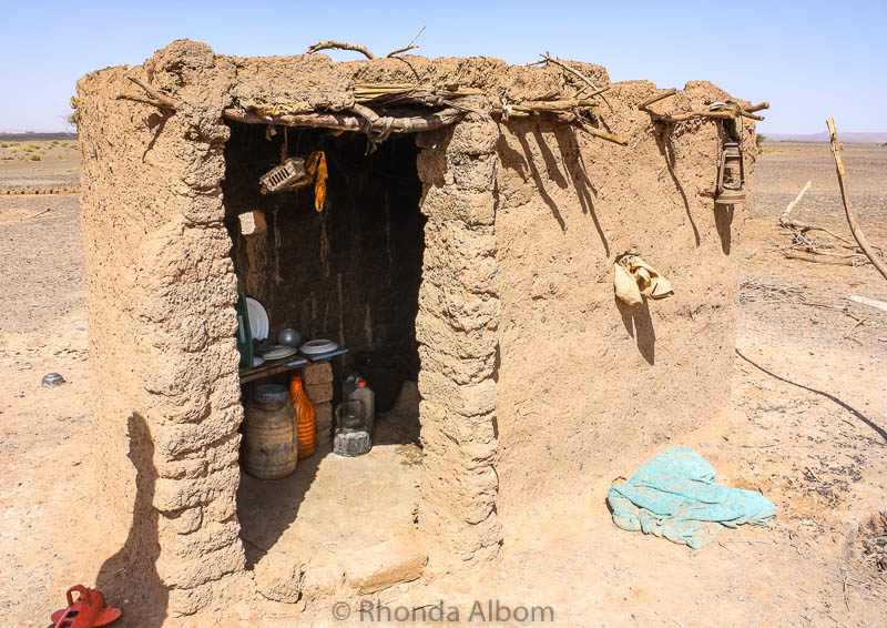 A desert kitchen in the Sahara in Morocco