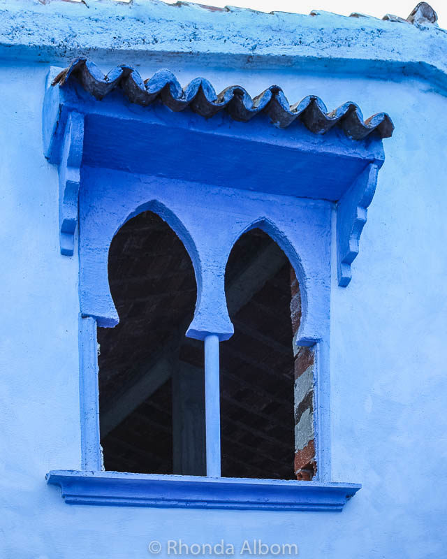 Windows in Chefchaouen, the Blue City in Morocco.