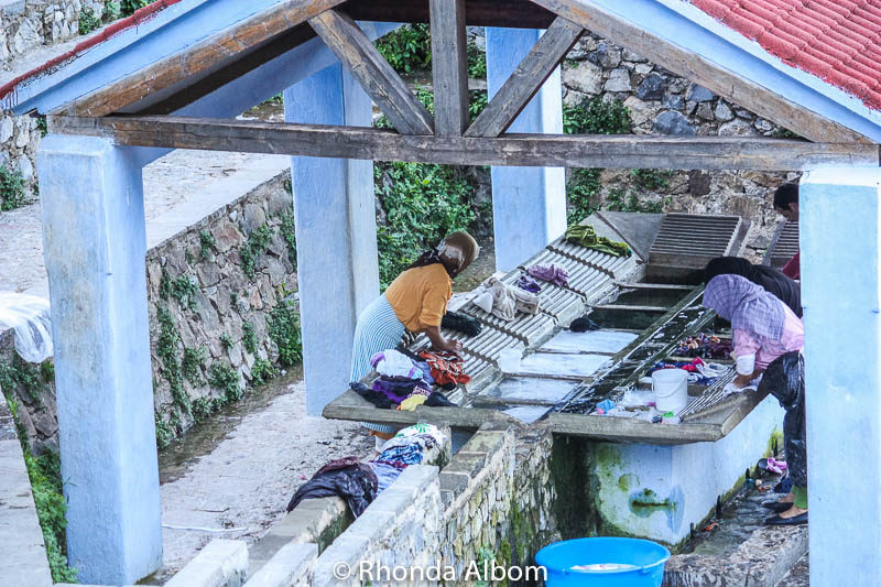 A laundry washing station alongside the river in Chefchaouen Morocco