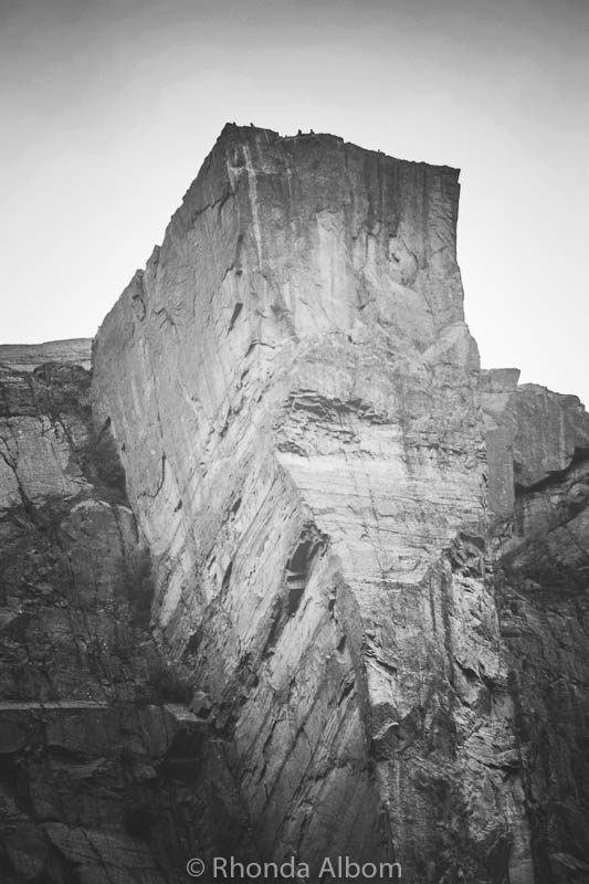 Prekestolen also called Pulpit Rock raises 604 metres (1,982 ft) straight up above the Lysefjord in Norway Prekestolen also called Pulpit Rock raises 604 metres (1,982 ft) straight up above the Lysefjord in Norway
