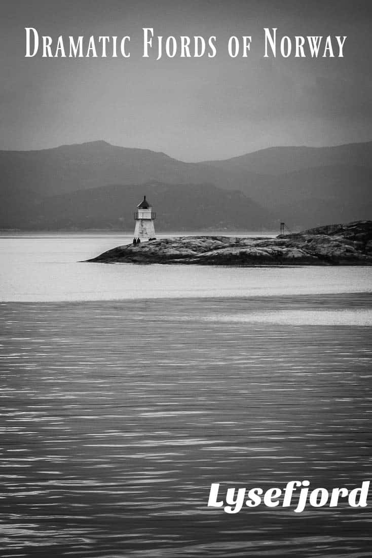 A collection of dramatic black and white photos of Lysefjord, a Fjord in Norway