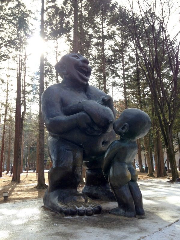 Oversized and Undressed Fun Statues Around the World 2 One of the fun statues on Nami Island, South Korea