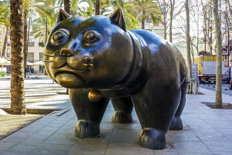 Botero cat in Barcelona Spain
