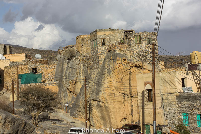 The traditional mountain town of Misfat Al Abriyeen was built into the hills.