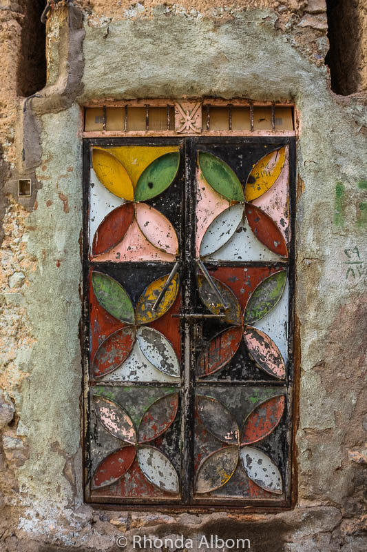 Stained glass window in Misfat Oman