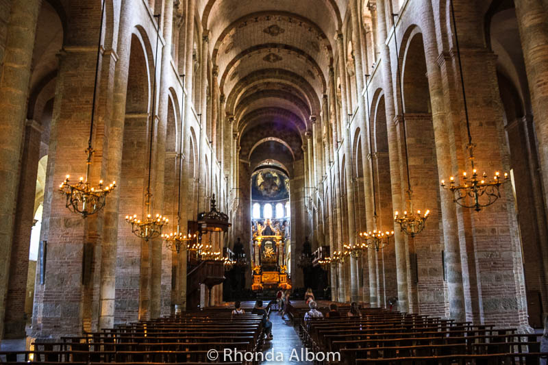 Nave of the Basilica of Saint Sernin in Toulouse France