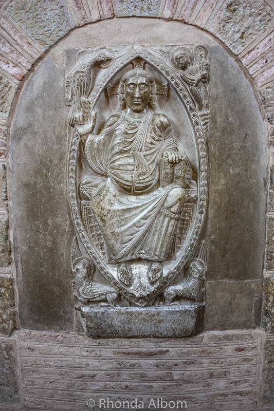 Romanesque Sculpture and Frescos: Basilica of St Sernin Toulouse 7 Marble panel of Christ in Majesty in the Basilica of Saint Sernin in Toulouse France