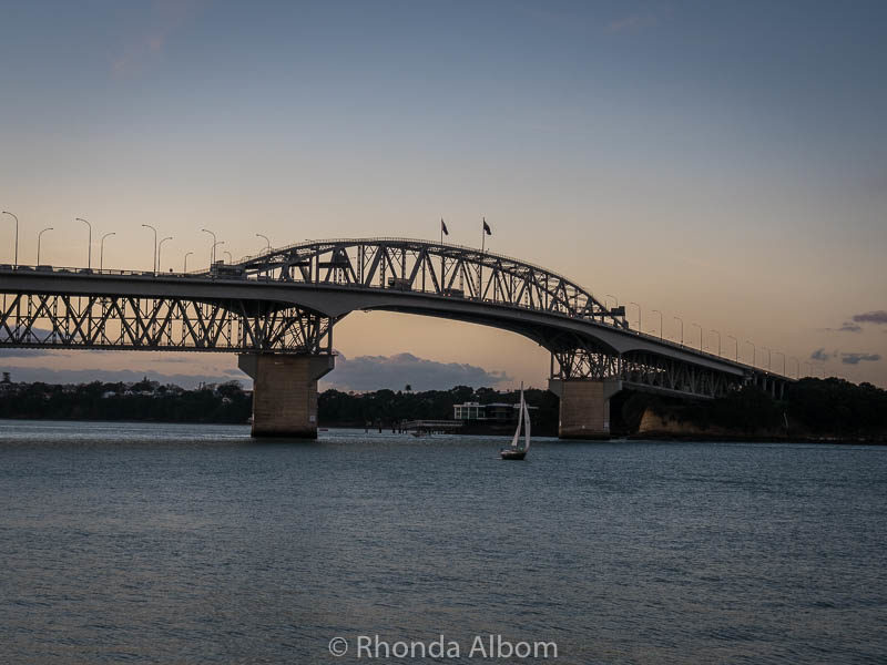 Auckland Harbour Bridge view from the boardwalk