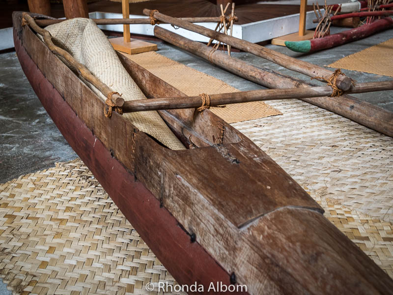 Polynesian outrigger canoe at the Auckland Maritime Museum