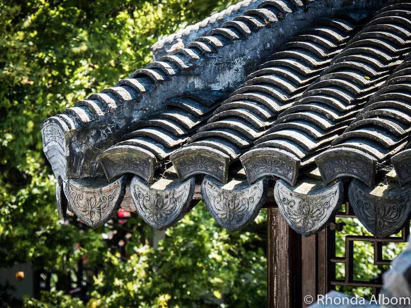 Roof tiles at the Dunedin Chinese Garden New Zealand