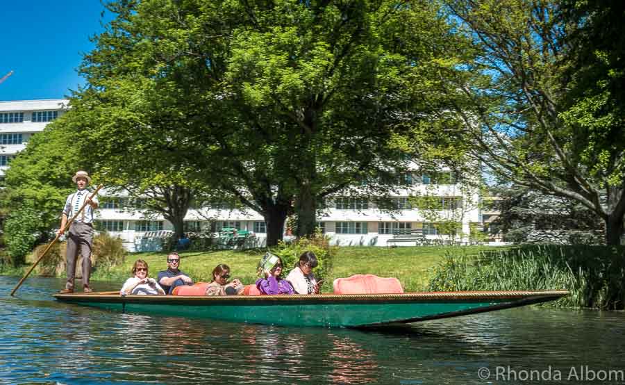 Punting on the Avon in Christchurch New Zealand