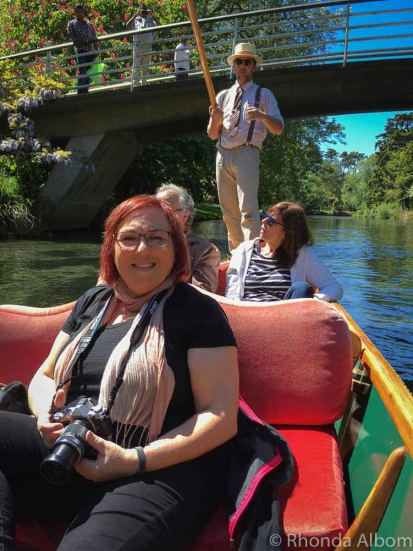 Punting on the Avon River - Fun in Christchurch Botanic Gardens 2 Women on a punt on the Avon