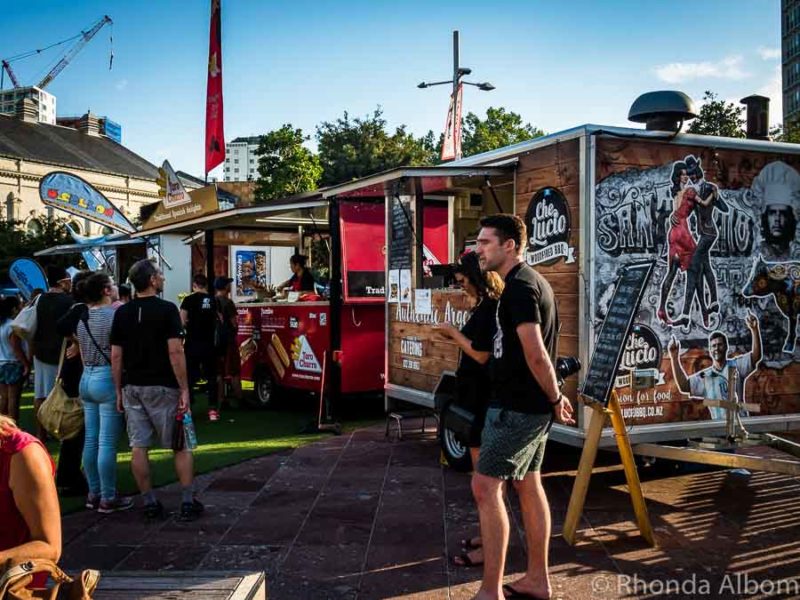 Food carts at the Latin Fiesta Auckland in New Zealand