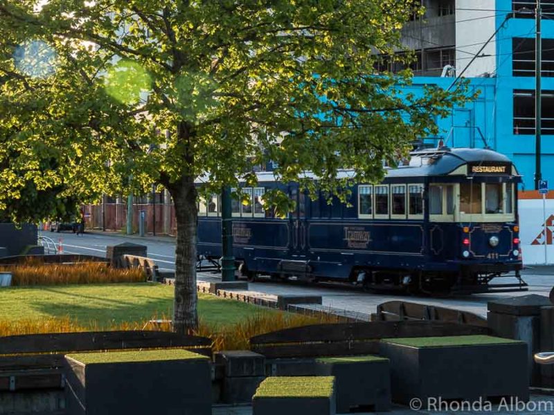 Tramway Restaurant Dinner Tour travels the streets of Christchurch New Zealand