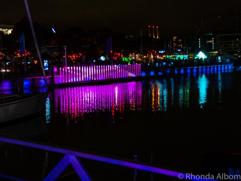 Light Field in the background at Bright Nights Light Festival in Auckland New Zealand