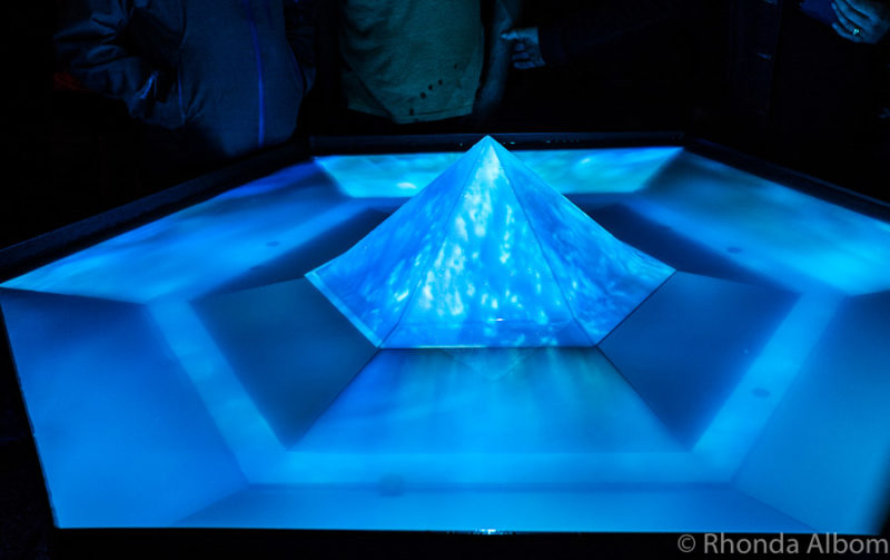 The Fortune Fountain is a modern wishing well at a light festival in Auckland New Zealand