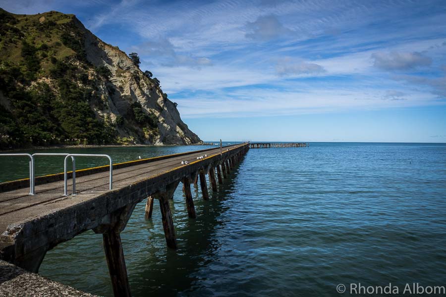 Old wharf in Tokomaru Bay, New Zealand