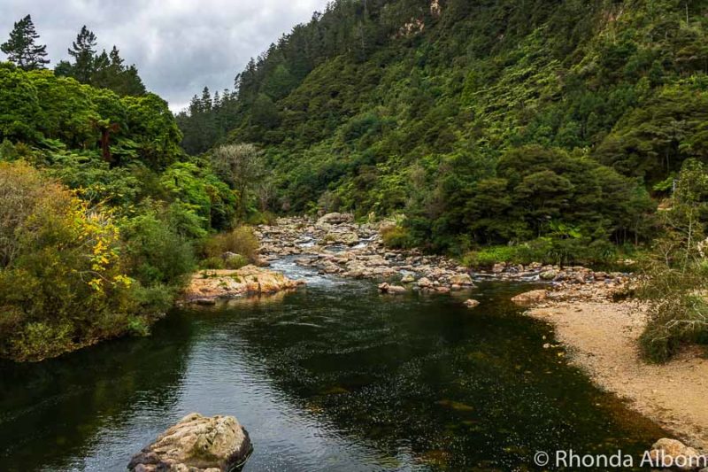 Karangahake Gorge Walks: Windows out of Old Gold Mines 4 Ohinemuri River in the Karangahake Gorge, New Zealand