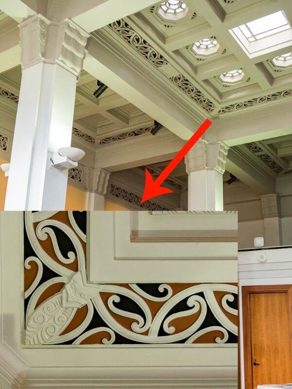 ASB Bank's Maori motif in Napier New Zealand