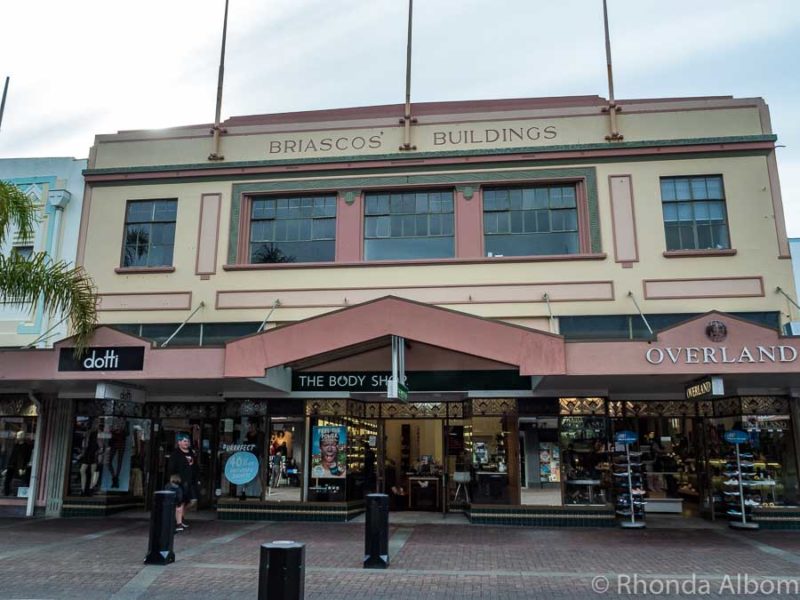 Example of stripped classic Art Deco architecture with Maori motifs in Napier New Zealand
