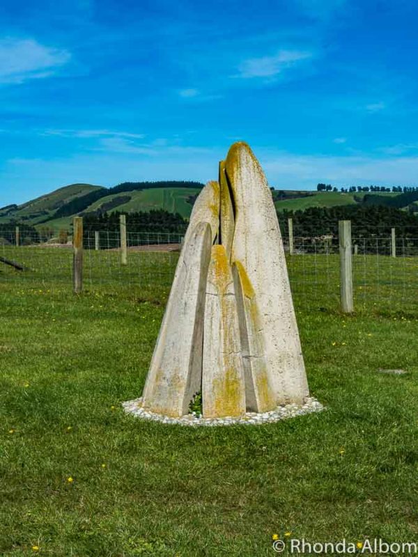 Sculpture representing the Seven Sisters at Stonehenge Aotearoa in New Zealand