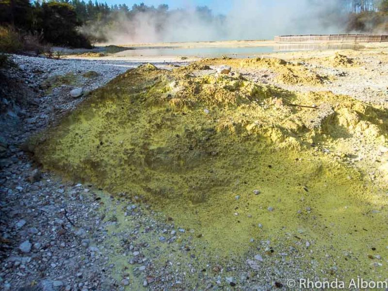 Sulphur deposits in Rotorua New Zealand