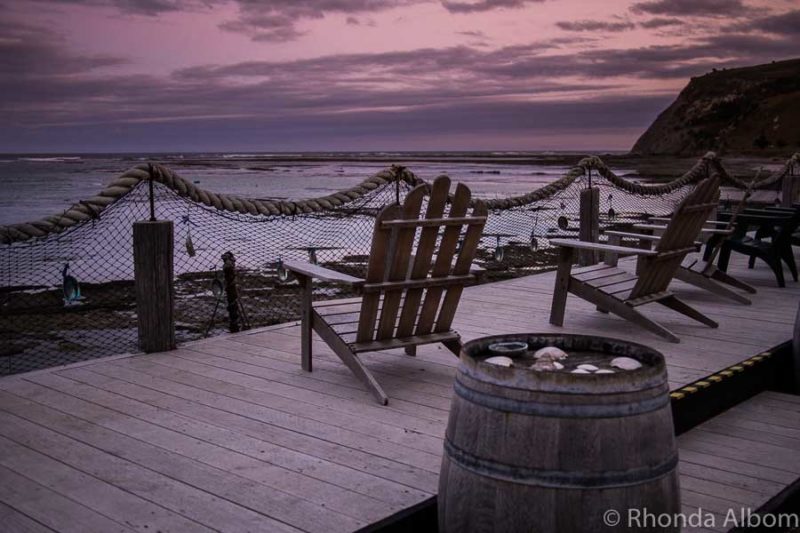 Overlooking the beach at sunset in New Zealand