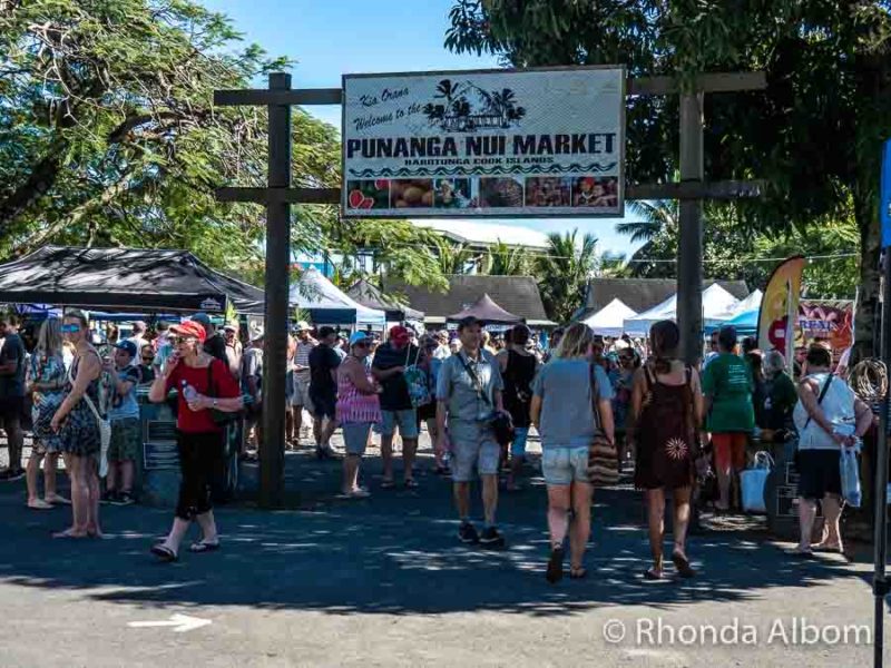 Entrance gate to Punanga Nui Market in Avarua, Rarotonga, Cook Islands