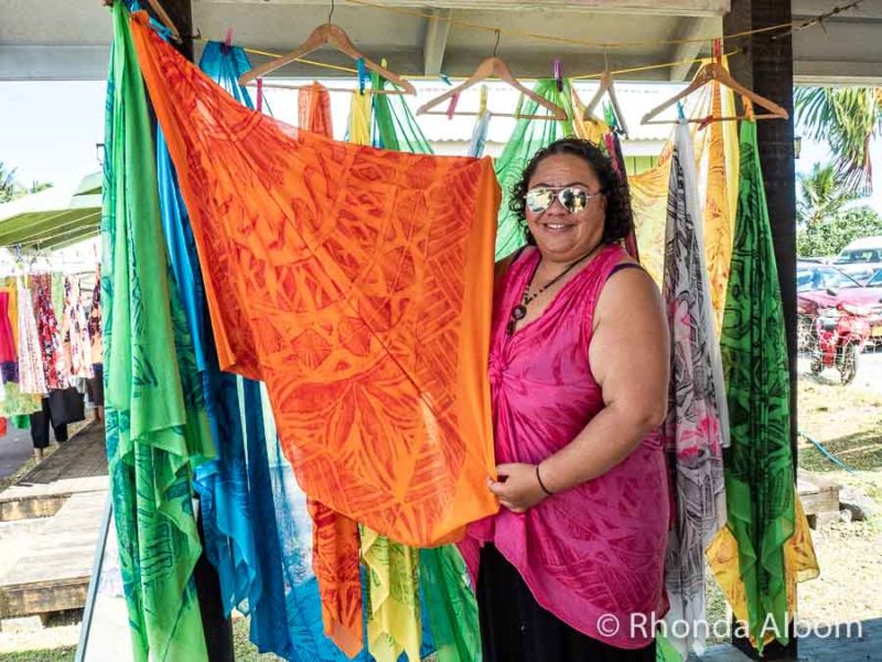 26 Things to Do in Rarotonga: White Sand Beaches, Culture, or Adventure 15 A custom sarong at Punanga Nui Market in Avarua in the Cook Islands