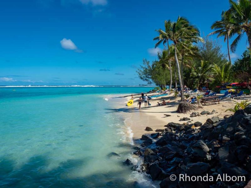 A section of the beach at the Rarotongan Resort, Rarotonga, Cook Islands