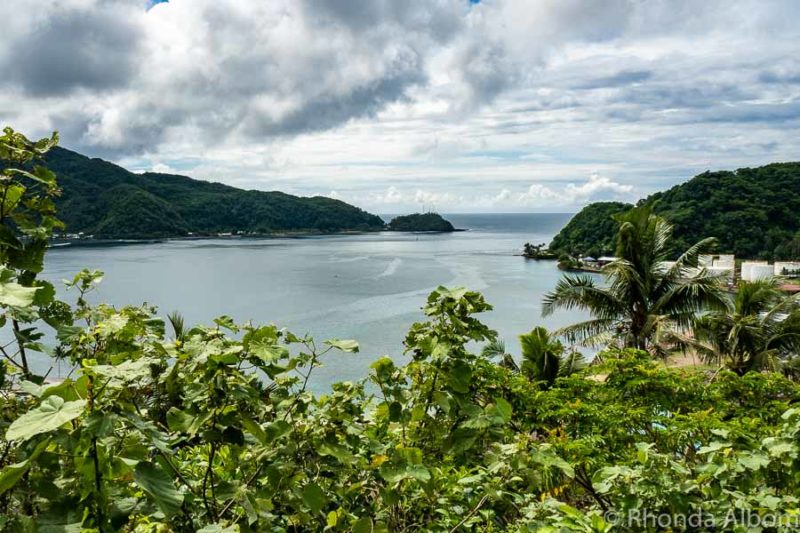 Breakers point and Blunts point seen from the Aerial Historic Tramway in Utulei on American Samoa