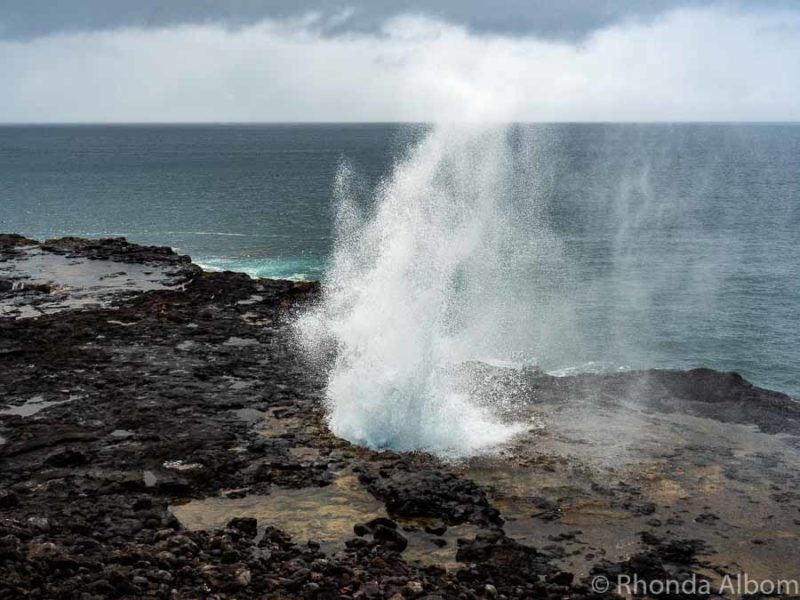 Spouting Horn blowhole is one of the highlights of kauai
