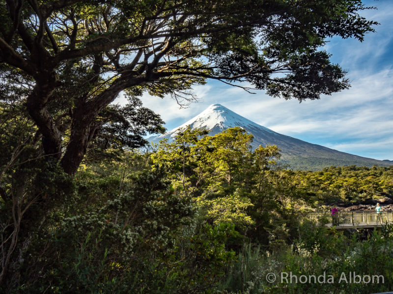Cruce Andino Review: Andean Crossing from Bariloche to Puerto Varas 20 Osorno Volcano seen from Petrohue Falls in Chile with Cruce Andino