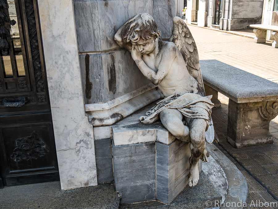 Most photographed angel in Recoleta Cemetery in Buenos Aires Argentina