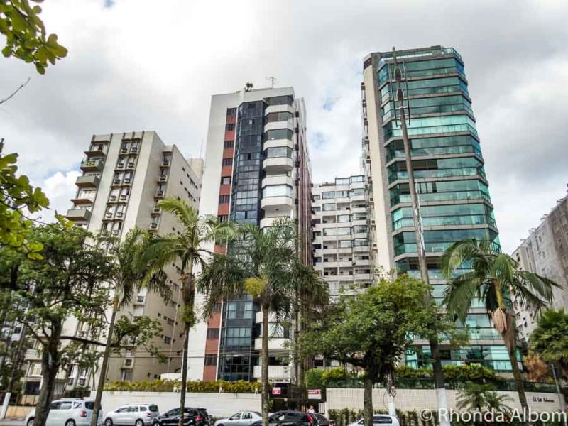 Leaning buildings in Santos Brazil