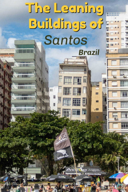 Leaning buildings in Santos Brazil