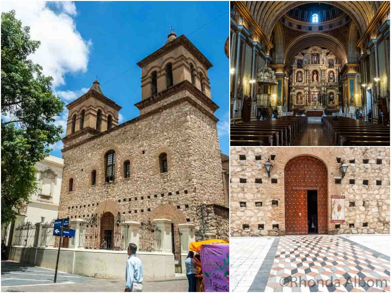 Exterior and interior of the Church of the Society of Jesus in Cordoba Argentina