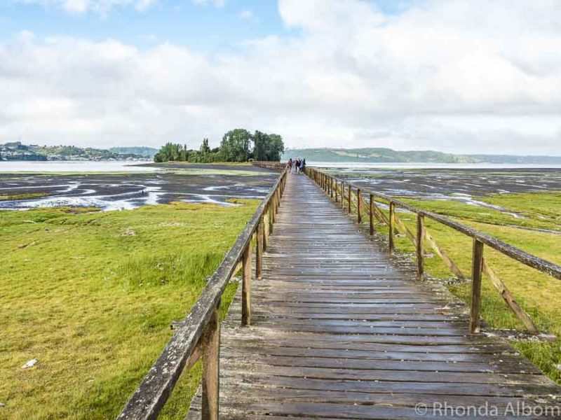 Bridge to Isla Aucar in Chile