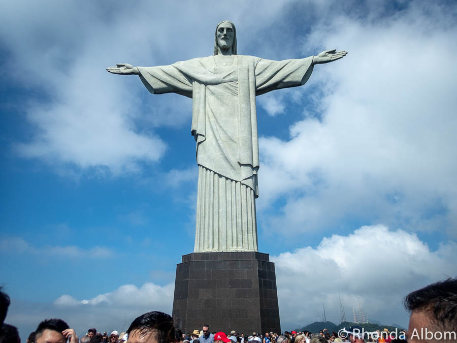 Christ the Redeemer Corcovado Mountain overlooking Rio de Janeiro, Brazil.