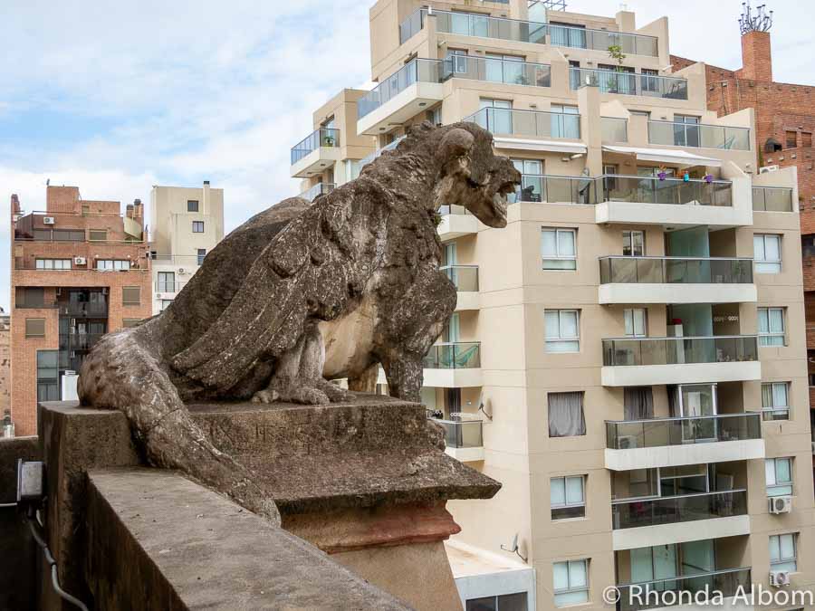 Gargoyle on the second level of the Iglesia Capuchinos in Cordoba Argentina