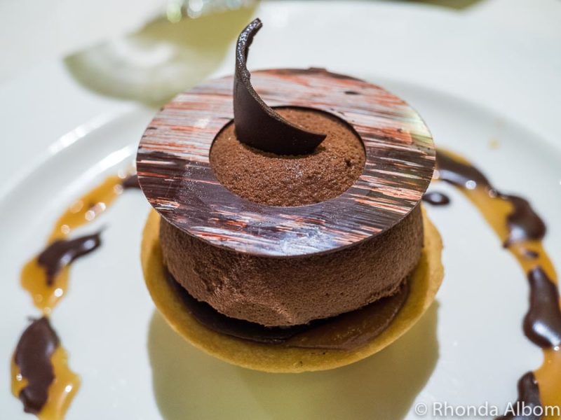 A chocolate dessert on Princess Cruises