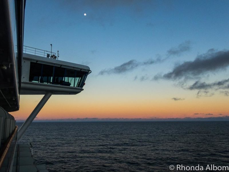 Sunrise from a cruise ship out on open water