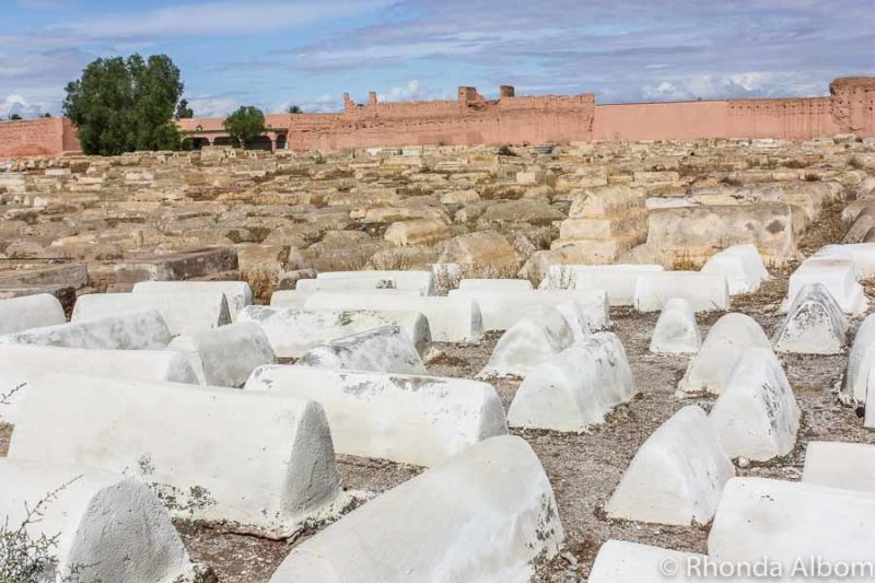 Grave markings at the Jewish cemetery in Marrakech Morocco