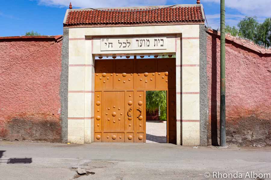 Entrance gate toEntrance gate to the Jewish Cemetery is just down the street from the synagogue, Marrakech Morocco the Jewish Cemetery is just down the street from the sy